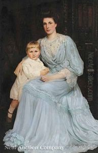 Portrait Of A Lady And Child by William J. Medcalf