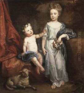 Portrait Of Two Children by John Medina