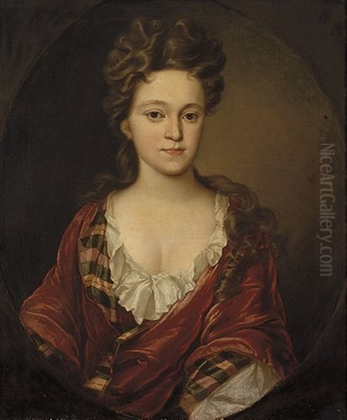 Portrait Of A Lady In A Red Dress - view 1