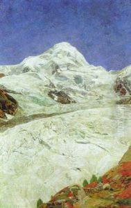 Bluhender Almrausch Am Fuss Des Gletschers by Karl Mediz