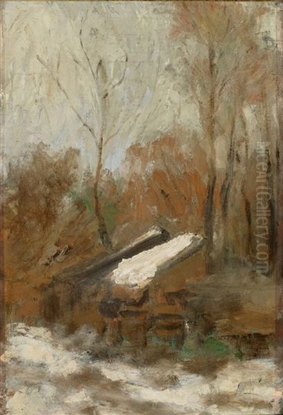 Hutten Im Wald Bei Krems. Vgl. Emilie Mediz-pelikan, Karl Mediz, Oeuvre-verzeichnis, Linz, S. 241, Abb. Nr. 133 - view 1