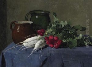 Stilleben Mit Rettich Und Radieschen by Emilie Mediz-Pelikan
