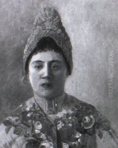 Junge Bauerinmit Goldhaube by Emilie Mediz-Pelikan