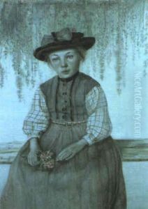 Kleines Madchen In Sonntagstracht by Emilie Mediz-Pelikan