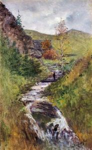Rushing Stream by Laszlo Mednyanszky