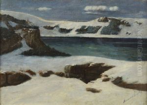 A Mountain Lake In Winter by Laszlo Mednyanszky