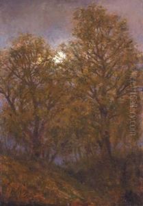 Autumn Forest In Moonlight by Laszlo Mednyanszky