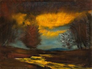 Landschaft Bei Aufziehendem Gewitter by Laszlo Mednyanszky
