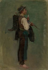 Young Man With Pipe by Laszlo Mednyanszky