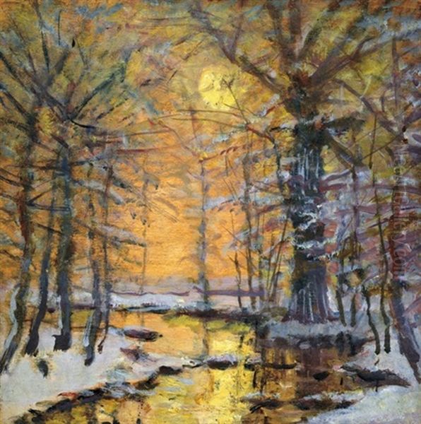 Sunset At Winter In The Forest - view 1
