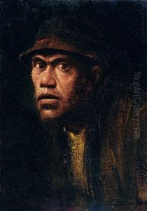 Head Of Tramp by Laszlo Mednyanszky