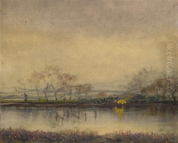 Flusslandschaft In Der Abenddammerung - view 1