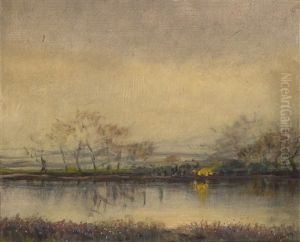 Flusslandschaft In Der Abenddammerung by Laszlo Mednyanszky