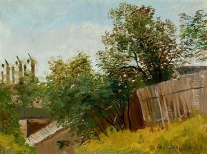 Springtime (house With A Fence) by Laszlo Mednyanszky