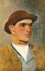 Boy-portrait by Laszlo Mednyanszky