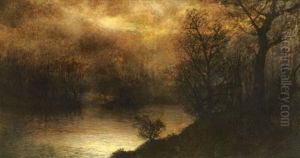 Gray Riverside by Laszlo Mednyanszky