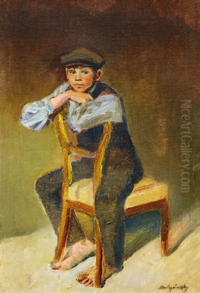 Sitting Young Boy - view 1