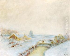 Winter Landscape With Stream by Laszlo Mednyanszky