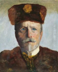 Man In Fur Cap by Laszlo Mednyanszky