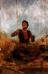 Horgaszo Fiu (fishing Boy) by Laszlo Mednyanszky