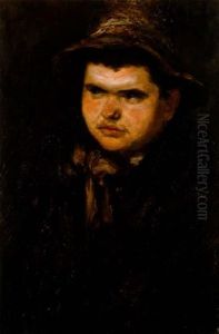 Kalapos Fiu (boy In Hat) by Laszlo Mednyanszky