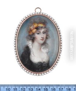 Lady Susan Carbery, Wearing Black Dress, White Chemise, A Yellow Bandeau In Her Powdered Hair by Anne Mee