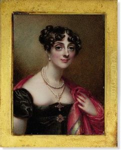 A Young Lady, In Black Decollete Dress by Anne Mee