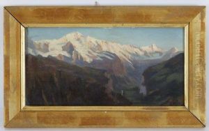 Paysage De Montagne by Alfred Henri Berthoud