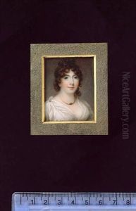 Elizabeth Lamb, Viscountess Melbourne (nee Milbanke), Wearing White Dress, Gold Brooch At Her Right Shoulder And Necklace