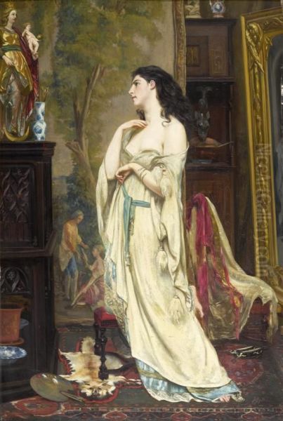 Interior Scene With A Young Lady - view 1