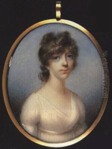A Lady Wearing White Dress With Waistband, Her Brown Hair Curled by Anne Mee