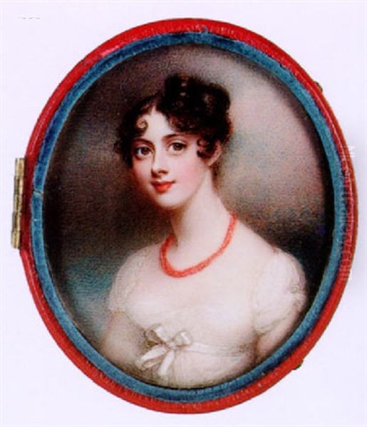 A Portrait Of Lady Caroline Lamb With Her Hair Piled High - view 1