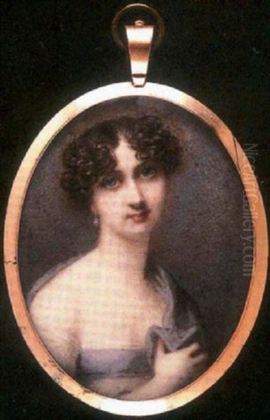 A Lady, Called Georgina Dalrymple Elliot, In White Decollete Dress With Pale Mauve Trim And Matching Shawl - view 1