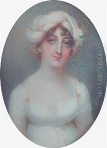 A Lady, Wearing A Decollete White Dress With Gold-coloured Flowers At Her Shoulders And A White Turban A Lady, Wearing A Decollete White Dress With Gold-coloured Flowers At Her Shoulders And A White Turban