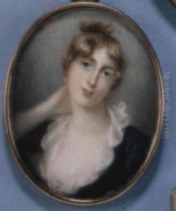 Portrait Of A Lady With Her Right Arm Raised To Her Neck