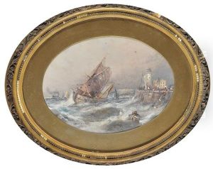 A Fishing Smack Entering Harbour by Walter Linsley Meegan