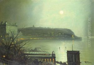 A Moonlit Path (+ A Moonlit Bay; Pair) by Walter Linsley Meegan