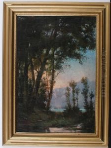 Lake Lucerne. by Auguste Henry Berthoud