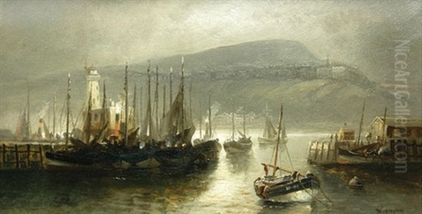 Moonlit Harbour Scene - view 1