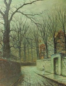 A Moonlit Street Scene by Walter Linsley Meegan
