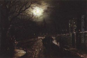Moonlit Street by Walter Linsley Meegan