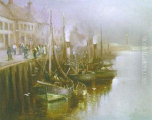 Moored Fishing Boats by Walter Linsley Meegan