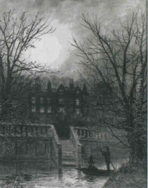 A Moonlit View Of Knostrup Old Hall - view 1