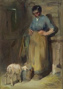 Farmer's Wife With A Young Goat by Han Van Meegeren