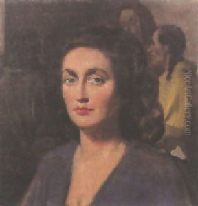 Portrat Einer Frau Mit Schulterlangem Haar by Han Van Meegeren