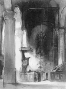 Kerkinterieur Met Twee Figuren Kerkinterieur Met Twee Figuren