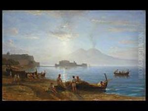 Neapolitanische Kuste Mit Fischern by Leon Rodolphe Berthoud