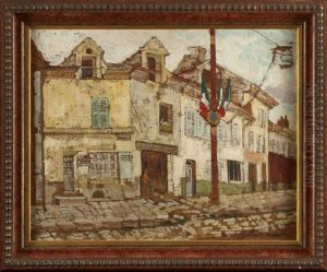 "french Street Scene On Bastille Day"