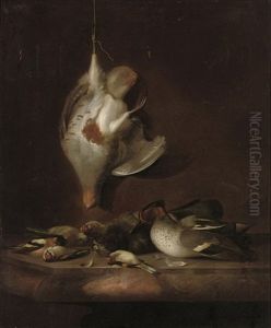 A Partridge Hanging On A Wall by Barend van der Meer