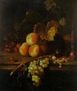 Nature Morte Aux Fruits Sur Un Entablement by Barend van der Meer